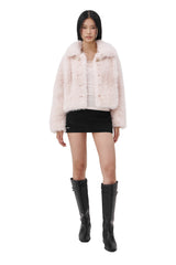 Holiday blanket fur jacket, Pink