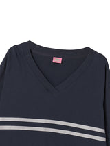 COZY V-NECK L/S (NAVY)