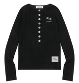 TINVER BUTTON HENRY NECK KNIT