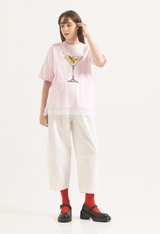 マティーニレースTシャツ ピンク