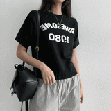 シルーンセミクロップショートスリーブニットウェア (3 colors)
