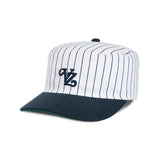 Leaf VZ Monogram Stripe Pillbox Cap / Navy