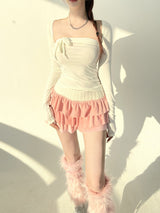 1155. Via scarf halter top bolero set (5color)