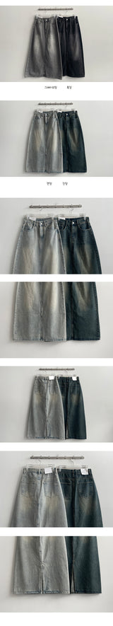 [High quality!] Lofe washing denim long skirt