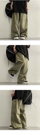 Redile Slits Wide Nylon Pants