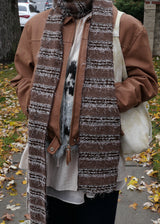 Sof Knit Long Muffler_Melange Brown