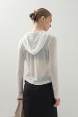 Mild Tencel Hoodie Top_White