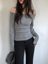 Romantic Warm Off Shoulder Raglan T-Shirt (4color)