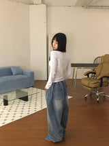 オーバーユニセックスデニムパンツ(1color)