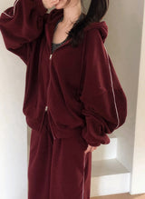 [SET] Line Fleece Hood Zip-up + Jogger Pants (3color)