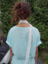 Boat neck T-shirt -Mint