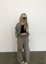 [FLEECE]クリスタルドットクロップドフードジップアップ