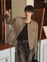 Ekkeullo Collar Less Tweed Blazer