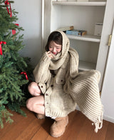 [wool20%] エリーぼかしウェービングマフラー