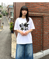 オーバーフィット クルーネック キラ スター ショートスリーブ Tシャツ ホワイト
