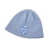 Drop Bead Angora Short Beanie [Blue]