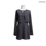 (Set/3color) ダメージスリーブレスワンピース＆クロップカーディガンセット