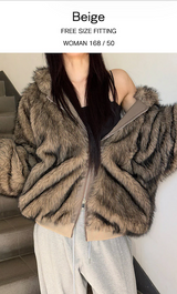 [Unisex] Fur 2way hood zip up(4color)
