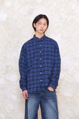 ALARM ONE POCKET CHECK SHIRT_BLUE