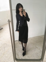 Lace knit skirt