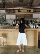 Raw Cotton Bermuda Pants (2color)