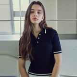 Always Cable Half Knit_Navy