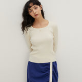 Square Neck Sweater Ivory