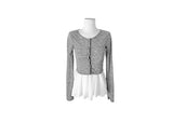 Kwi Shirring Button Flare Sleeveless Crop Cardigan