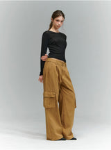SLIP SHEER WAVE LONGSLEEVE [BLACK]