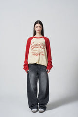 WAVE LOGO CHAIN KNIT - RED