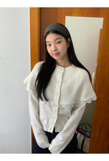 Cape Lace Frill Knit Cardigan
