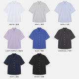 LMN オアクールコットンリネン半袖シャツ (8 colors)