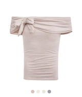 Ribbon Drape Off-Shoulder Tee
