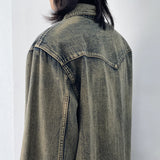 Denim Vintage Washed Double Pocket Boxy Shirt