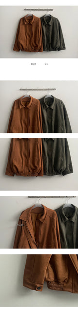 Hana Slit Collar Suede Jumper