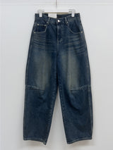 [Unisex] フォース10ピンタックワイドデニムパンツ