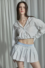 SEERSUCKER SKIRT -IVORY