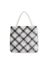 check mini velvet cross bag [white]