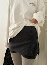 KNIT EYELET SKIRT SHORTS