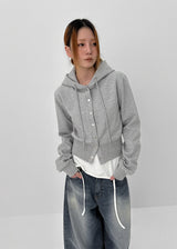 [MADE] Plain Cotton Snap Hooded Jumper