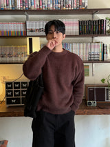 アンゴラヘアリークロップドニット