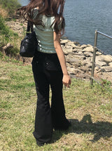 Runho Banding Back Pocket Bootcut Pants