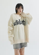 Wing angora touch knit