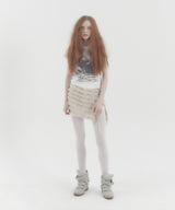 Frilled Mini Wrap Skirt Beige