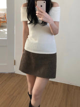 ヘアリーオフショルダートップス (3 colors)