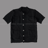 ボタンポケット半袖ニット (2 colors) / D785541225634