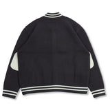 MODAL VARSITY KNIT CARDIGAN CHARCOAL