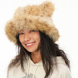 "I'm a Leopard Print Bear" Leopard Print Furry Bear Ears Hat