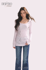 Trend lettering long-sleeve tee