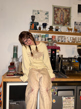 Wildflower Stitch Pants _ Beige&Red